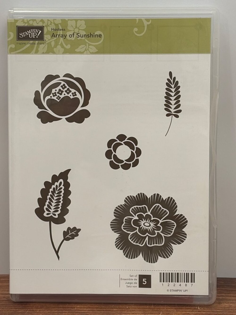 STAMPIN' UP! 122487 ARRAY OF SUNSHINE CLEAR MOUNTED RUBBER STAMP SET FLOWER LEAF